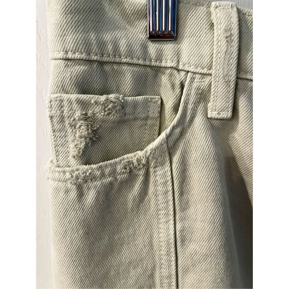 7 For All Mankind Peplum Distressed Denim Skirt in Soft Olive sz 30 NWT SOLD OUT - Picture 6 of 10